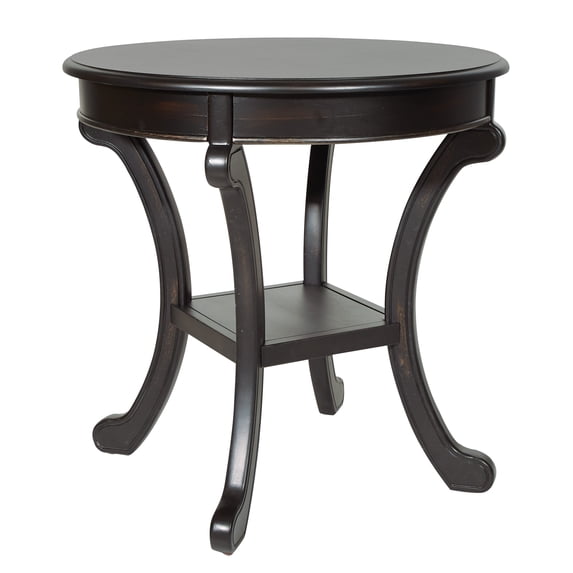 OSP Home Furnishings Vermont Accent Table in Antique Black Finish