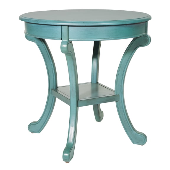 Vermont Accent Table in Engineered Wood Antique Caribbean Blue Finish