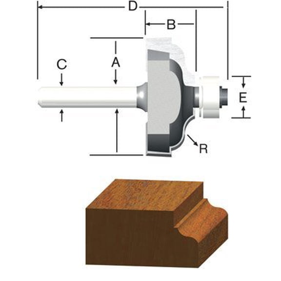 ROUTER BIT 1/4R OGEE