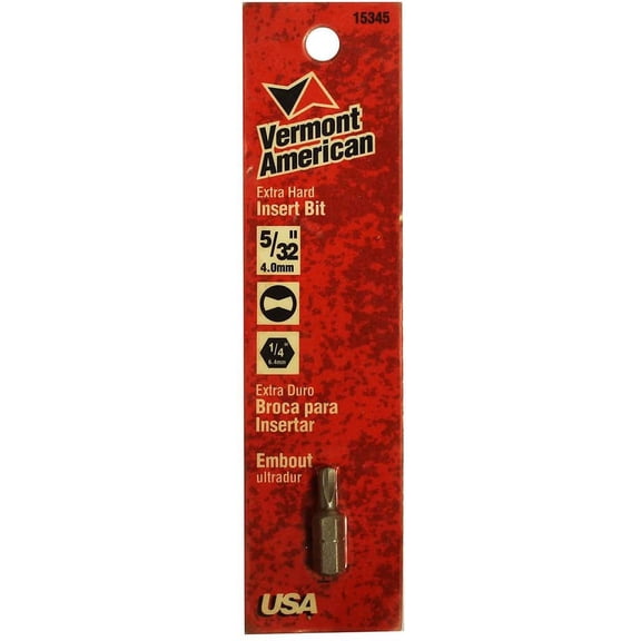 Vermont American 15345 - Extra-Hard 1/4" Shank 5/32" Clutch 1" Insert Bit Socket Wrenches