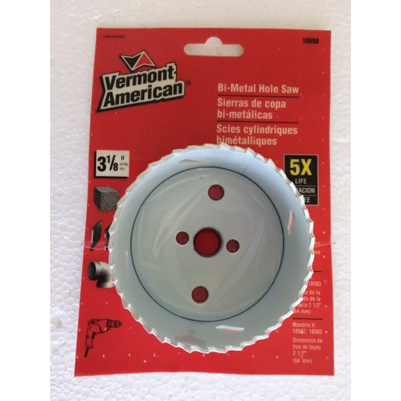 Vermont-American-18550 - 3-1/8" Professional Hss Bi-Metal Hole Saw 1-5/8" Depth