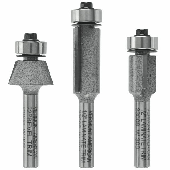 Vermont American 23006 3-piece Trimming Router Bit Set