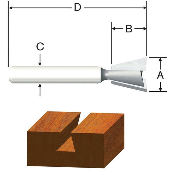 Vermont American 23113 3/8 Carbide Tipped Silver Dovetail Bit