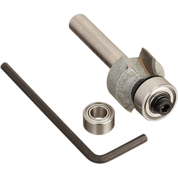 Vermont American 23130 1/8-Inch Radius Carbide Tipped Roundover and Bead Router Bit, 2-Inch Ball Bearing 2-Flute 1/4-Inch Shank