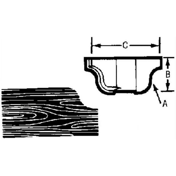 Vermont American Cove Router Bit Carbide Tipped - 1/2 In Radius, 1/4 In Shank, Pack Of 1