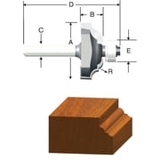 Robert Bosch Carbide Tipped Classical Router Bit 23154 - Straight Shank - 0.19 in. Radius