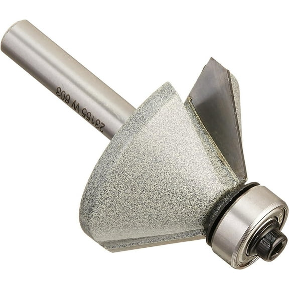 Vermont American Chamfer Router Bit 23155 - 45-Degree Carbide Tipped, 1/4-Inch Shank