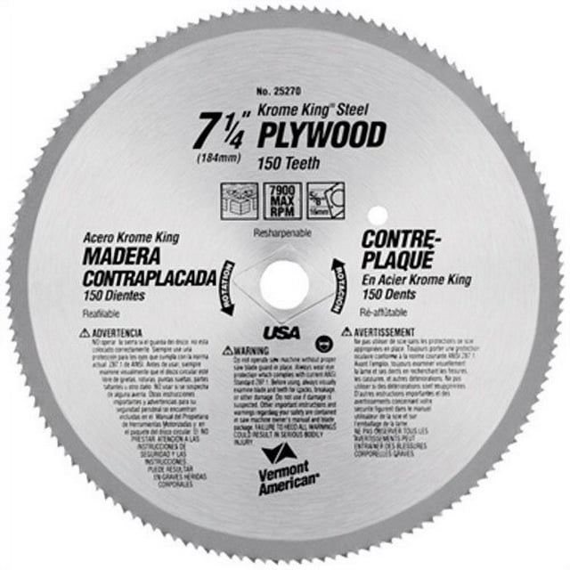 Vermont American 25276 10" Plywood Krome King Circular Saw Blades