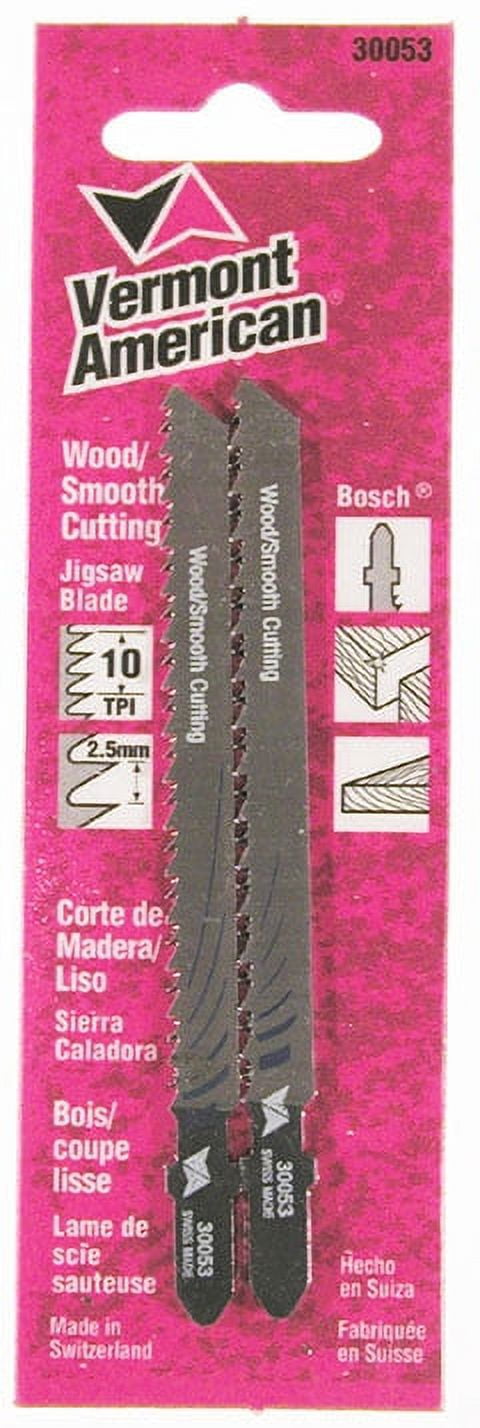 Vermont American 30053 4" T-Shank Wood Cutting Jig Saw Blade