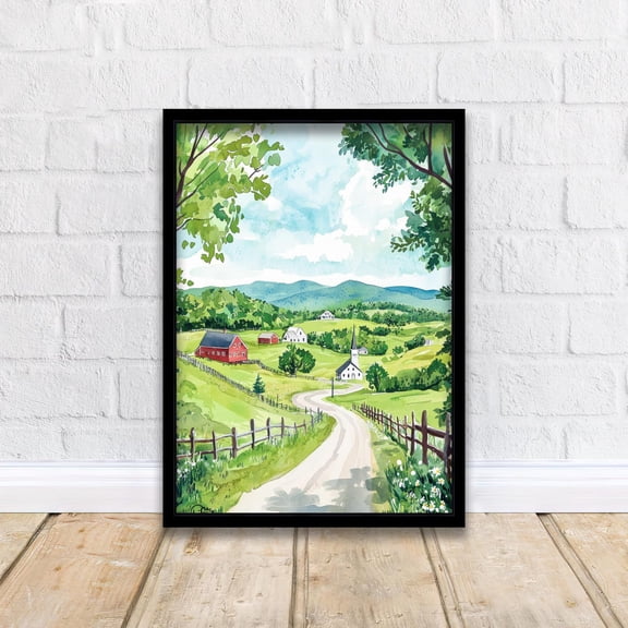 Vermont Art Print New England Fall Foliage Covered Bridge Wall Decor Autumn Travel Gift