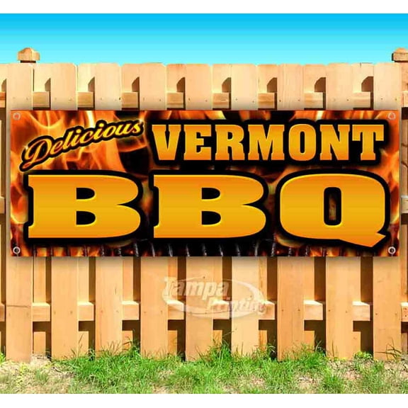 Vermont BBQ 13 oz Vinyl Banner With Metal Grommets