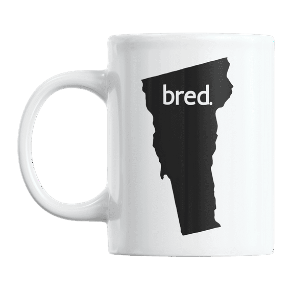 Vermont Bred & VT USA State Map Outline, US Citizen Coffee & Tea Mug Cup (11oz)