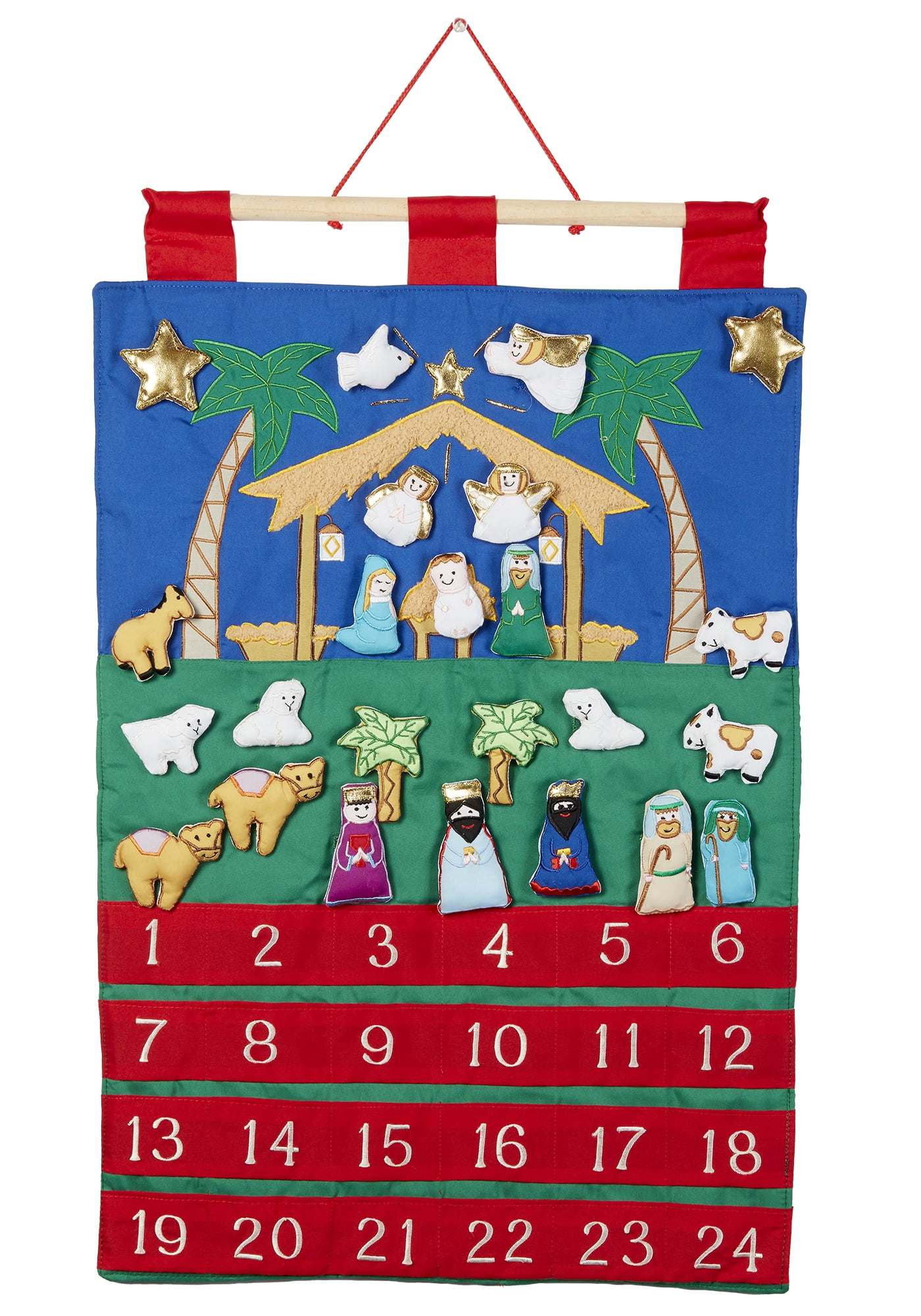 Nativity Fabric Advent Calendar with Velcro Figures