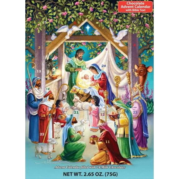 Vermont Christmas 198886 Alleluia Chocolate Advent Calendar - 10 x 13.75 in.