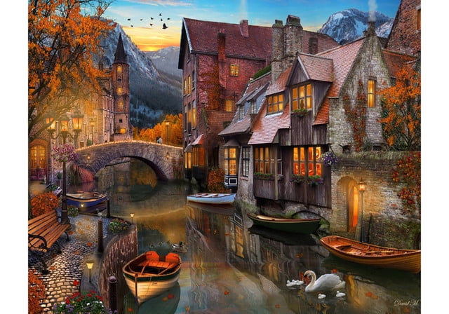 Vermont Christmas Company 1000-Piece Autumn Canal Jigsaw Puzzle