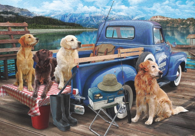 Vermont Christmas Company 1000-Piece Dogs Gone Fishing Jigsaw Puzzle