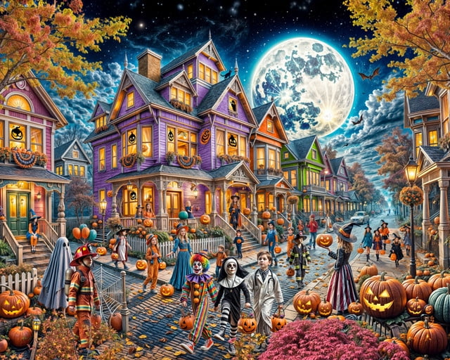 Vermont Christmas Company 1000-Piece Halloween Moonlight Jigsaw Puzzle