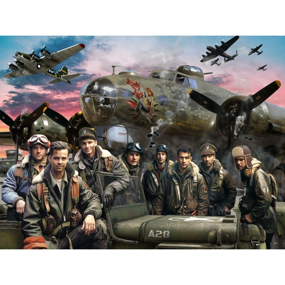 Vermont Christmas Company B-17 Flying Fortress Jigsaw Puzzle 550 Piece - World War II Puzzle for Adults & Young Adults - 24" x 18"