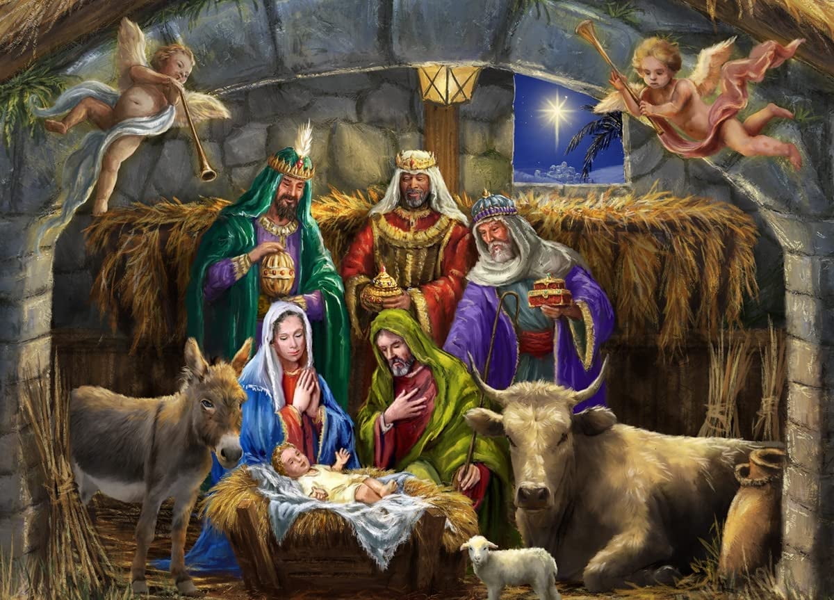 Nativity Advent Calendar Greeting Cards - Set Of 12 Cards With Envelopes By Vermont Christmas Company