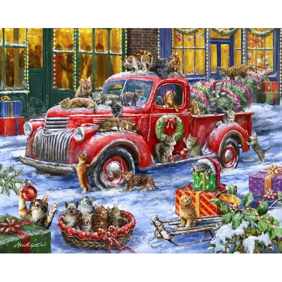 Vermont Christmas Company It's a Cats' Christmas Jigsaw Puzzle 1000 Piece
