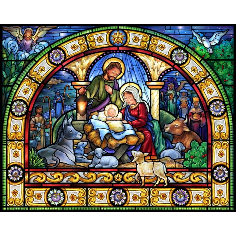 Vermont Christmas Company Stained Glass Holy Night - 1000 Piece Jigsaw  Puzzle 
