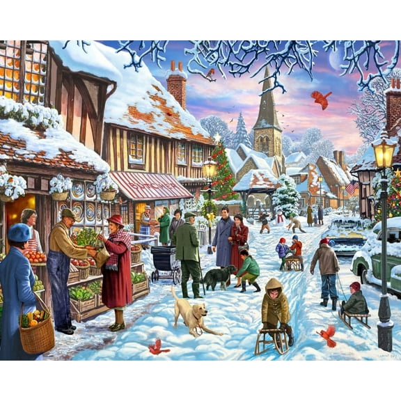 Vermont Christmas Company Winter Stroll Jigsaw Puzzle 1000 Piece - Large Pieces - 30" x 24" - Fully Interlocking