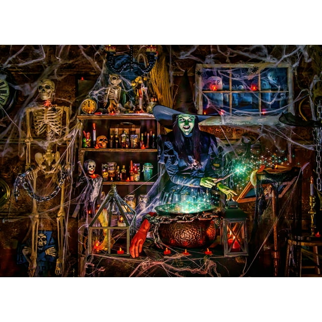 Vermont Christmas Company Witches' Brew Jigsaw Puzzle - 1000 Piece Halloween Puzzles for Adults with Randomly Shaped Pieces - Fully Interlocking Halloween Puzzles 1000 Pieces (26 5/8" x 19 1/4")