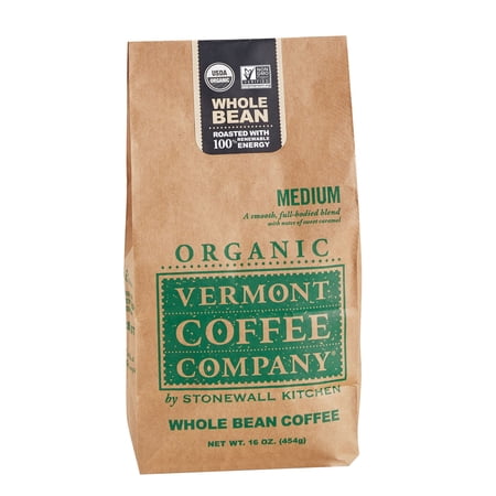 Vermont Coffee Company, Organic Medium Roast Whole Bean Coffee, 16oz., Made in the USA