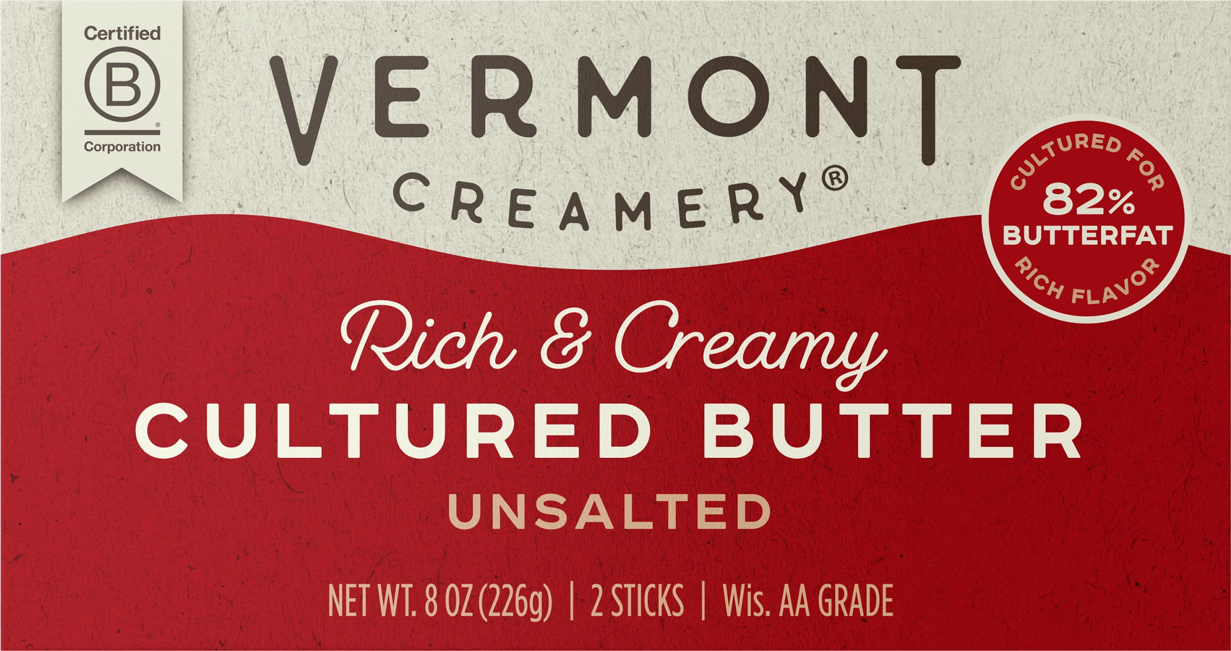 Vermont Creamery® Cultured Butter Unsalted, 8 oz