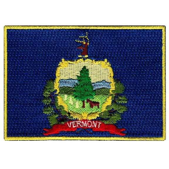 Vermont Embroidered Iron-On Flag Patch