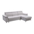 thumbnail image 1 of Vermont Futon Sectional Sofa Bed, Sleeper with Storage and Adjustable Headrests, Gray, 1 of 7