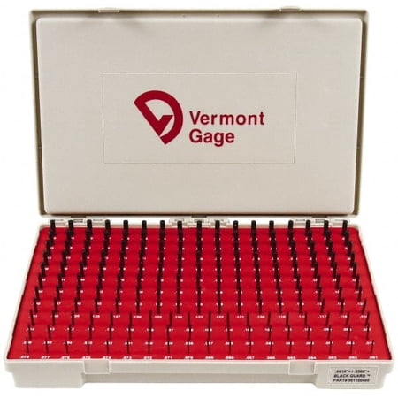 Vermont Gage 190 Piece, 0.061-0.25 Inch Diameter Plug and Pin Gage Set Plus 0.0002 Inch Tolerance, Class ZZ