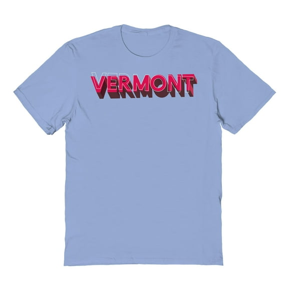 Vermont Graphic Light Blue Men's Cotton T-Shirt