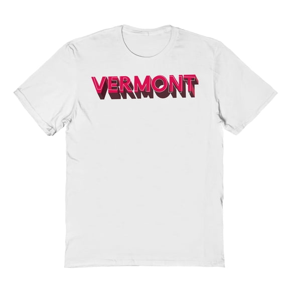 Vermont Graphic White Men's Cotton T-Shirt