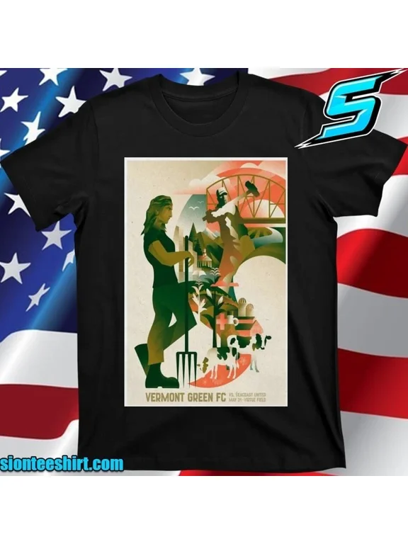 Vermont Green FC Vs. Seacoast United 2025 Poster Virtue Field T-Shirt | eBay
