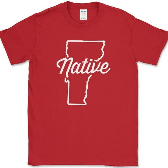 Vermont Native T-Shirt Funny Humor State Pride Geography Tee - Red, 3XL