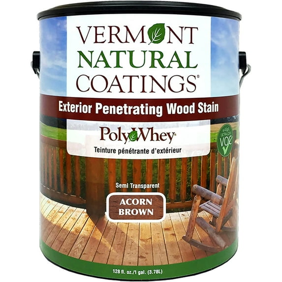 Vermont Natural Coatings PolyWhey Exterior Penetrating Stain Acorn Brown gal