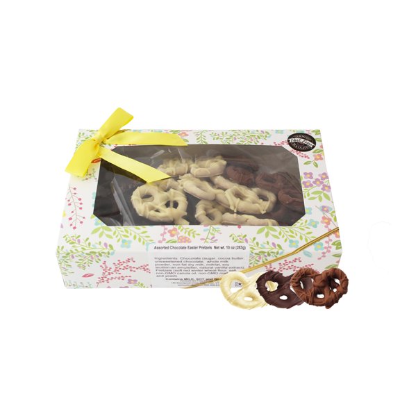 Vermont Nut Free Chocolates Easter Mini Twist Pretzels (Assorted Chocolate) 10 Ounces, Kosher, Nut-Free, Egg-Free