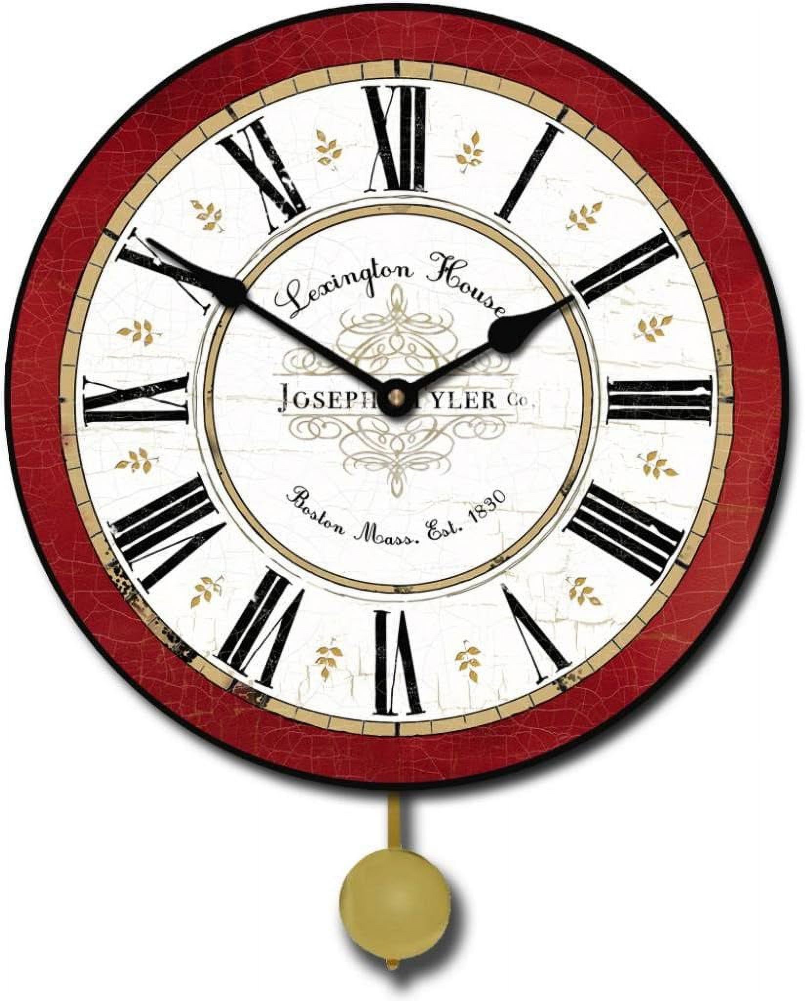 Vermont Pendulum Wall Clock Ultra Quiet Quartz Mechanism Hand Made In Beautiful Crisp