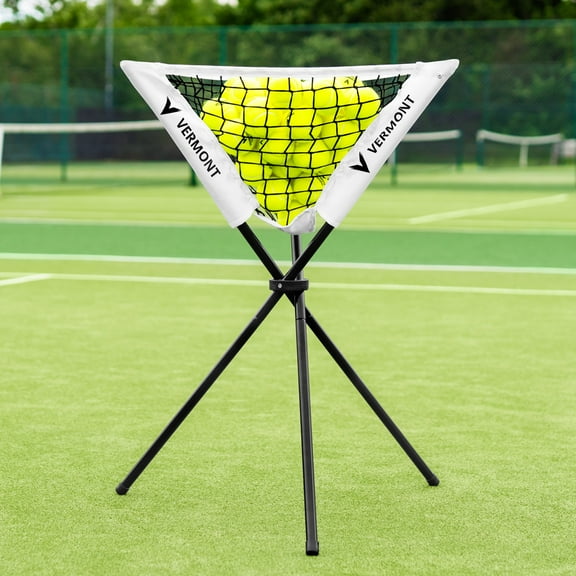 Vermont Portable Pop-Up Ball Caddy Lightweight Folding Storage Basket for Tennis, Baseball, Softball, Pickleball & Multi-Sport Training Holds Up to 80 Balls