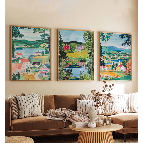 Vermont Posters USA Travel Prints Set Green Mountain State Wall Art Decor Vintage Landscape Prints Vermont Travel Decor Set 3