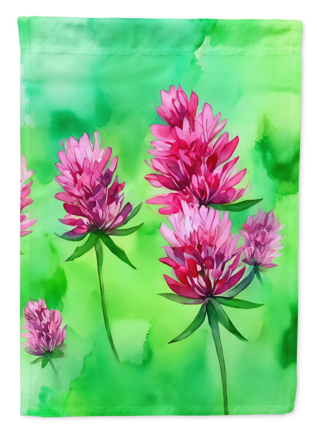 Vermont Red Clover in Watercolor House Flag 28 in x 40 in