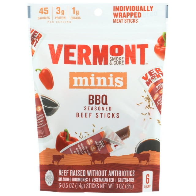 Vermont Smoke And Cure Beef Stick Bbq, 6/.5 Oz