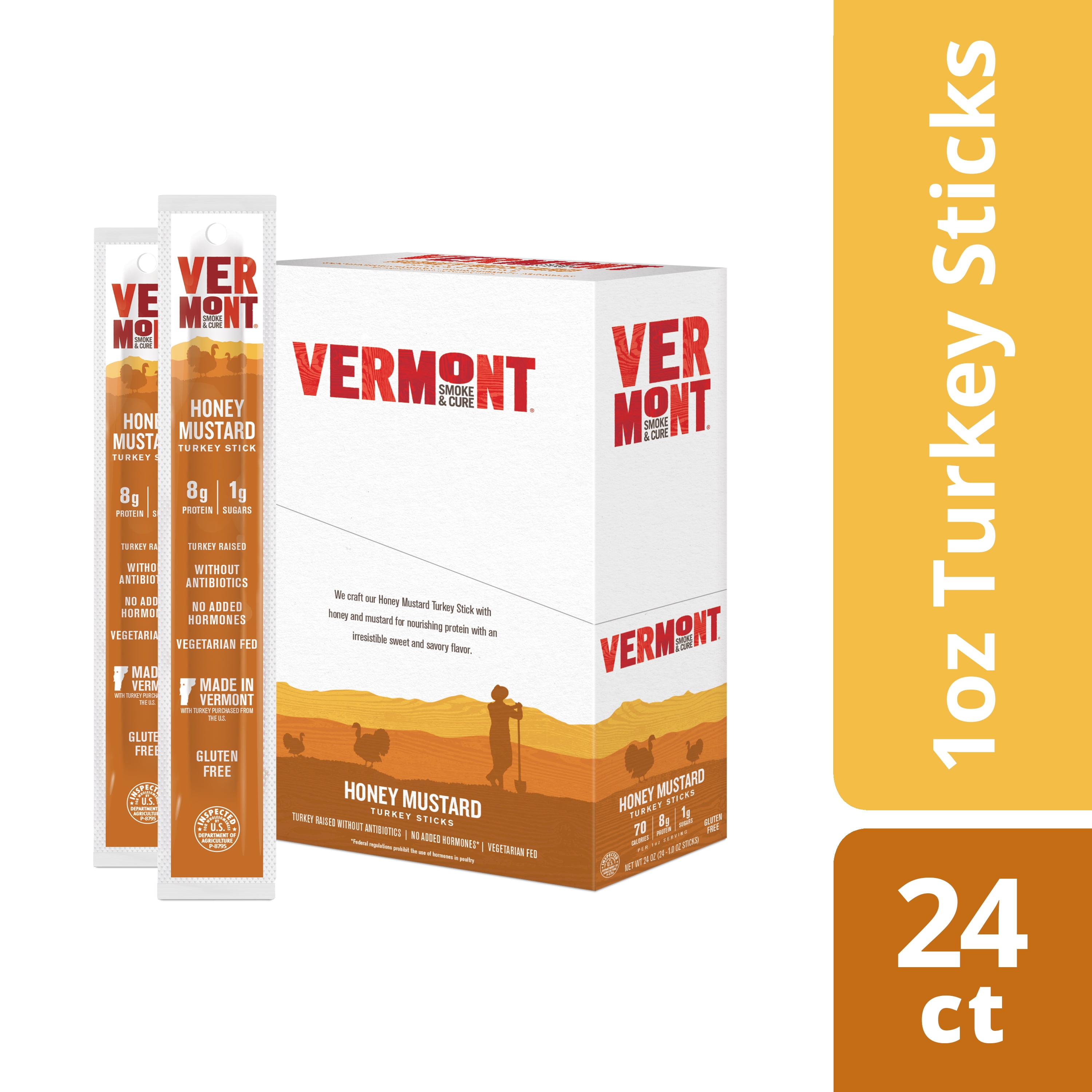 Vermont Smoke & Cure Meat Sticks, Turkey, Antibiotic Free, Gluten Free