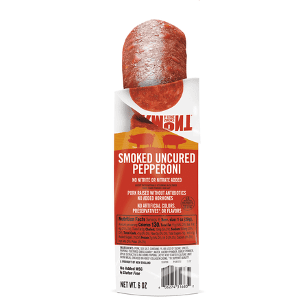 Vermont Smoke & Cure Uncured Smoked Pepperoni Stick for Pizza and Charcuterie Board 6 oz Meat Stick