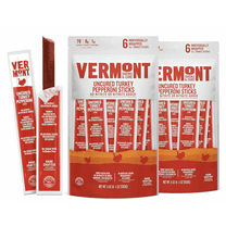 Vermont Smoke & Cure Uncured Turkey Pepperoni Sticks Individually Wrapped Protein Snacks 6 Ct, 2 Pk