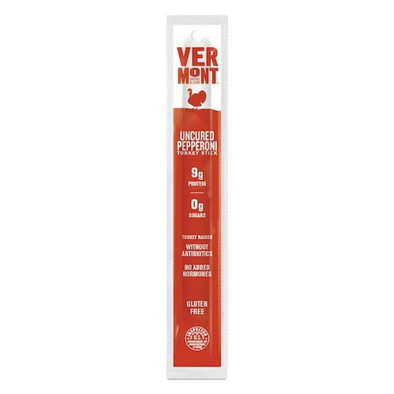 Vermont Smoke and Cure Uncured Pepperoni Turkey Sticks, 1 Ounce -- 48 per Case.