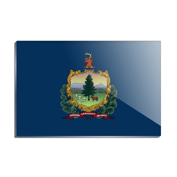 Vermont State Flag Rectangle Acrylic Fridge Refrigerator Magnet