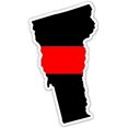thumbnail image 1 of Vermont State Shape Fireman Red Line Ribbon Sticker Decal 3x5 in, 1 of 3