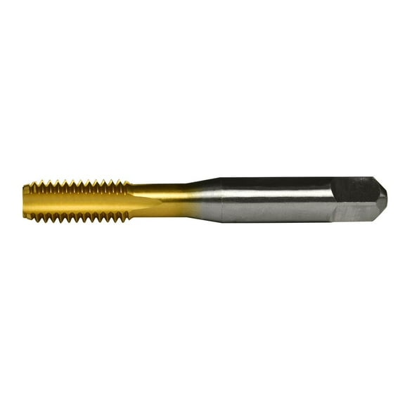 Vermont Tap & Die TN-3105 High-Speed Steel Straight Fluted Ground Thread Hand Tap, TiN Coated, Round With Square End, Bottoming Chamfer, 7/8"-9 Thread Size, H4 Pitch Diameter, 4 Flutes CA3